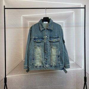 stone island blue denim jacket